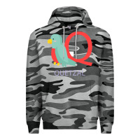 Slate Camo Cute Quetzal Kid's Premium Hoodie - artisFamous