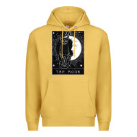 Antique Gold tarot card crescent moon and cat graphic Premium Hoodie - artisFamous