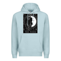 Blue Mist tarot card crescent moon and cat graphic Premium Hoodie - artisFamous