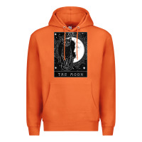 Carrot tarot card crescent moon and cat graphic Premium Hoodie - artisFamous
