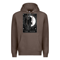 Coffee tarot card crescent moon and cat graphic Premium Hoodie - artisFamous