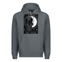 Rock tarot card crescent moon and cat graphic Premium Hoodie - artisFamous
