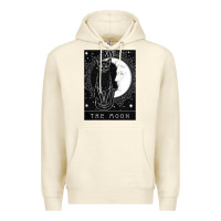 Sandshell tarot card crescent moon and cat graphic Premium Hoodie - artisFamous