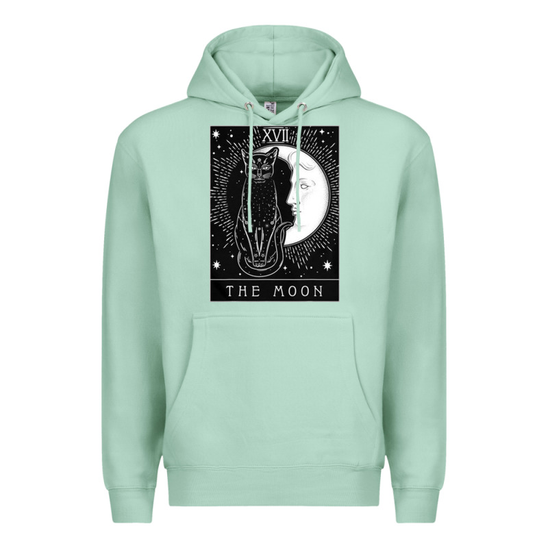 Tarot Card Crescent Moon And Cat Graphic Premium Hoodie by artisFamous | Teevron