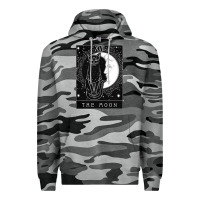 Slate Camo tarot card crescent moon and cat graphic Premium Hoodie - artisFamous
