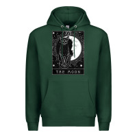 Sports Green tarot card crescent moon and cat graphic Premium Hoodie - artisFamous