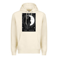 Tofu tarot card crescent moon and cat graphic Premium Hoodie - artisFamous