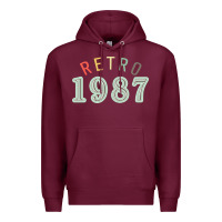 Burgundy Retro 1987 Premium Hoodie - artisFamous