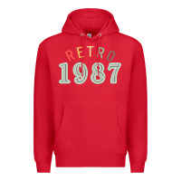 Red Retro 1987 Premium Hoodie - artisFamous