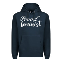 Navy Proud feminist Premium Hoodie - artisFamous