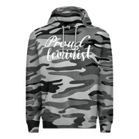 Slate Camo Proud feminist Premium Hoodie - artisFamous