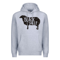 Heather Grey black sheep silhouette Premium Hoodie - artisFamous