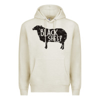 Oatmeal Heather black sheep silhouette Premium Hoodie - artisFamous
