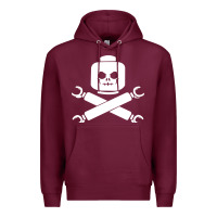 Burgundy block face pirate Premium Hoodie - artisFamous