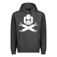 Charcoal Heather block face pirate Premium Hoodie - artisFamous