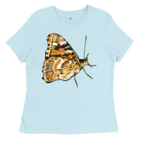 Baby Blue Painted Lady Butterfly Ladies Tee - LillyAllenDesigns