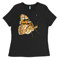 Black Painted Lady Butterfly Ladies Tee - LillyAllenDesigns