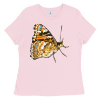 Bubblegum Pink Painted Lady Butterfly Ladies Tee - LillyAllenDesigns