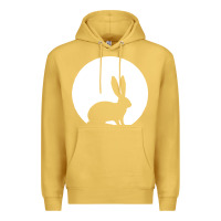 Antique Gold bunny and full moon funny Premium Hoodie - artisFamous
