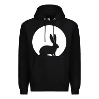 Black bunny and full moon funny Premium Hoodie - artisFamous