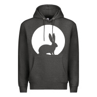 Charcoal Heather bunny and full moon funny Premium Hoodie - artisFamous
