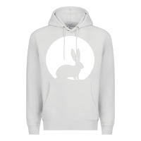 Dove Grey bunny and full moon funny Premium Hoodie - artisFamous