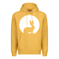 Mustard bunny and full moon funny Premium Hoodie - artisFamous