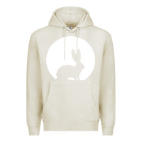 Oatmeal Heather bunny and full moon funny Premium Hoodie - artisFamous