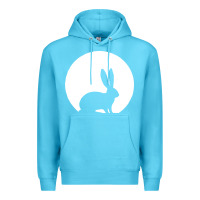 Ocean Blue bunny and full moon funny Premium Hoodie - artisFamous