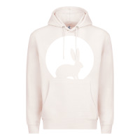 Pale Pink bunny and full moon funny Premium Hoodie - artisFamous