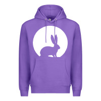 Purple bunny and full moon funny Premium Hoodie - artisFamous