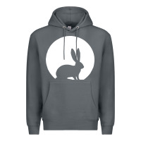 Rock bunny and full moon funny Premium Hoodie - artisFamous
