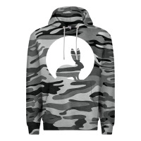 Slate Camo bunny and full moon funny Premium Hoodie - artisFamous