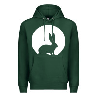 Sports Green bunny and full moon funny Premium Hoodie - artisFamous