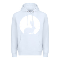White bunny and full moon funny Premium Hoodie - artisFamous