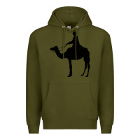 Army Green camel rider Premium Hoodie - artisFamous