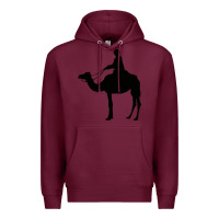 Burgundy camel rider Premium Hoodie - artisFamous