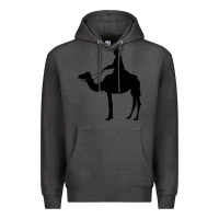 Charcoal Heather camel rider Premium Hoodie - artisFamous