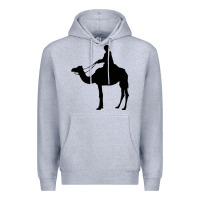 Heather Grey camel rider Premium Hoodie - artisFamous