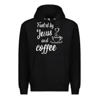 Black Fueled by jesus and coffee Premium Hoodie - artisFamous