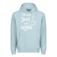 Blue Mist Fueled by jesus and coffee Premium Hoodie - artisFamous