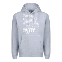 Heather Grey Fueled by jesus and coffee Premium Hoodie - artisFamous