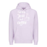 Lilac Fueled by jesus and coffee Premium Hoodie - artisFamous