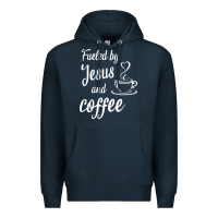 Navy Fueled by jesus and coffee Premium Hoodie - artisFamous