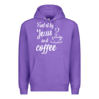 Purple Fueled by jesus and coffee Premium Hoodie - artisFamous
