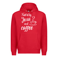 Red Fueled by jesus and coffee Premium Hoodie - artisFamous