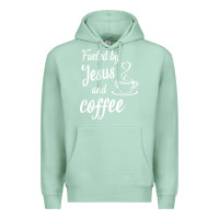 Seafoam Fueled by jesus and coffee Premium Hoodie - artisFamous