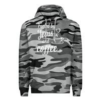 Slate Camo Fueled by jesus and coffee Premium Hoodie - artisFamous