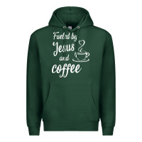Sports Green Fueled by jesus and coffee Premium Hoodie - artisFamous