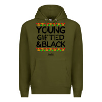 Army Green young gifted and black african american men Premium Hoodie - artisFamous